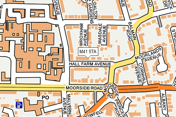 M41 5TA map - OS OpenMap – Local (Ordnance Survey)