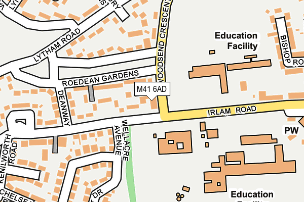 M41 6AD map - OS OpenMap – Local (Ordnance Survey)