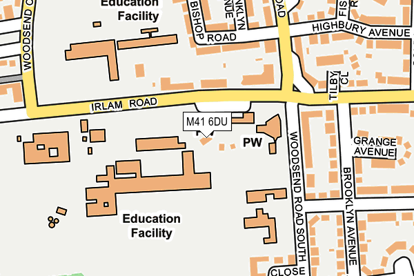 M41 6DU map - OS OpenMap – Local (Ordnance Survey)