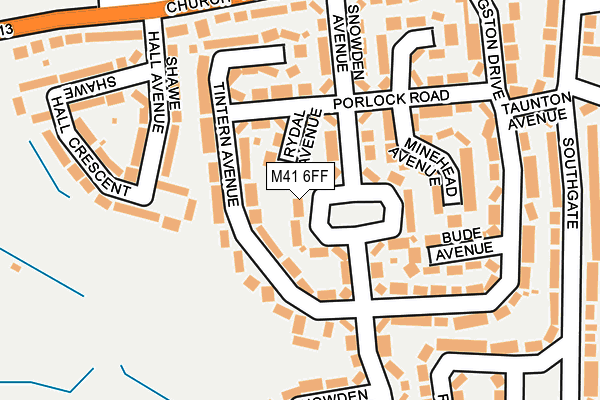 M41 6FF map - OS OpenMap – Local (Ordnance Survey)
