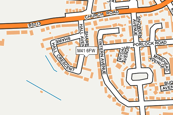 M41 6FW map - OS OpenMap – Local (Ordnance Survey)