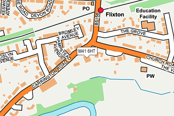 M41 6HT map - OS OpenMap – Local (Ordnance Survey)