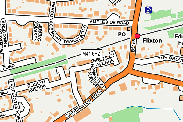 M41 6HZ map - OS OpenMap – Local (Ordnance Survey)