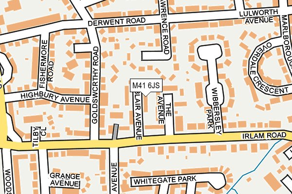 M41 6JS map - OS OpenMap – Local (Ordnance Survey)