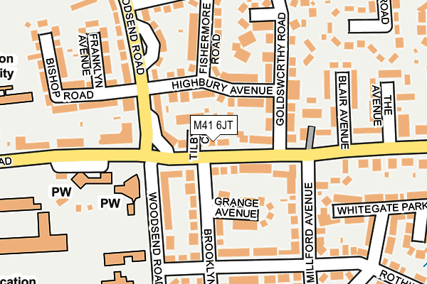 M41 6JT map - OS OpenMap – Local (Ordnance Survey)