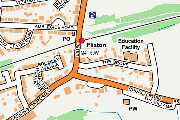 M41 6JW map - OS OpenMap – Local (Ordnance Survey)