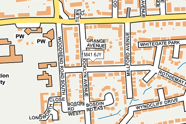 M41 6JY map - OS OpenMap – Local (Ordnance Survey)