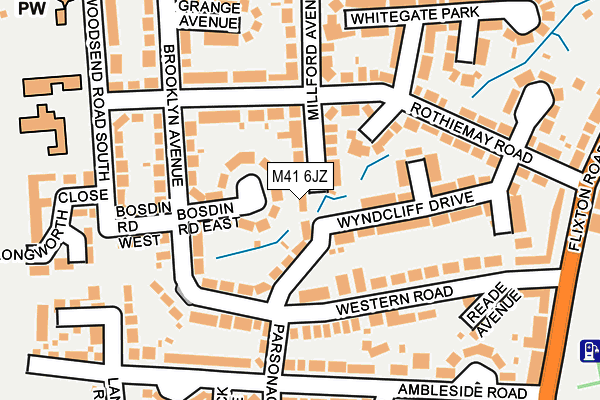 M41 6JZ map - OS OpenMap – Local (Ordnance Survey)