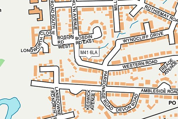 M41 6LA map - OS OpenMap – Local (Ordnance Survey)