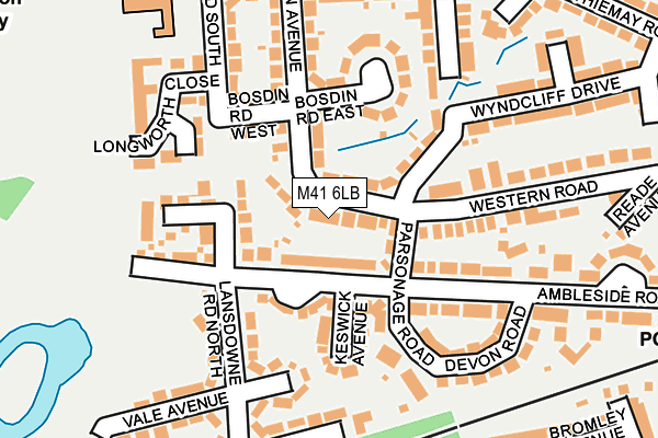 M41 6LB map - OS OpenMap – Local (Ordnance Survey)