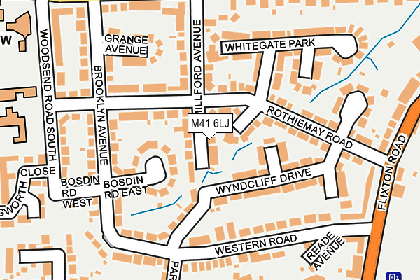 M41 6LJ map - OS OpenMap – Local (Ordnance Survey)