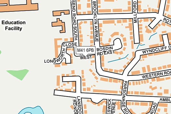 M41 6PB map - OS OpenMap – Local (Ordnance Survey)