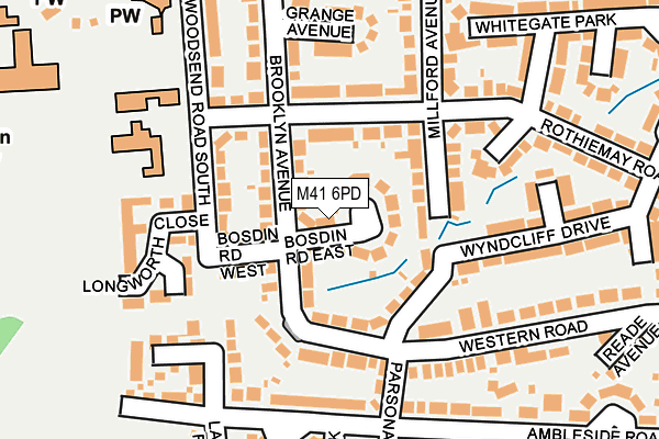 M41 6PD map - OS OpenMap – Local (Ordnance Survey)