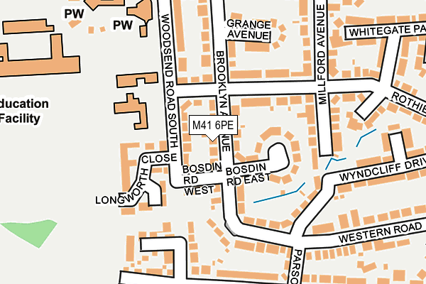 M41 6PE map - OS OpenMap – Local (Ordnance Survey)