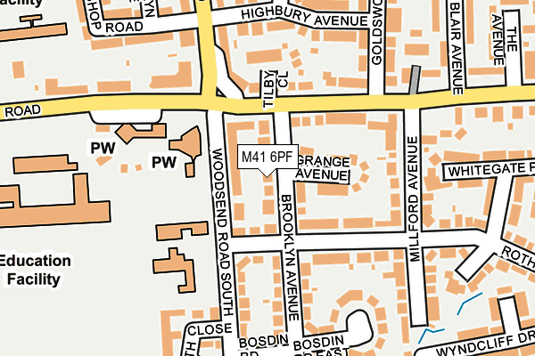 M41 6PF map - OS OpenMap – Local (Ordnance Survey)