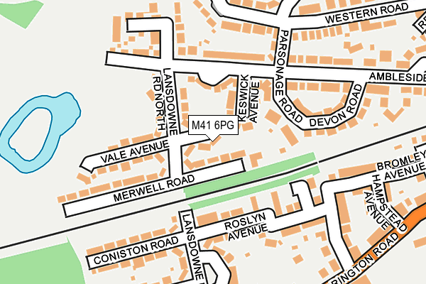 M41 6PG map - OS OpenMap – Local (Ordnance Survey)