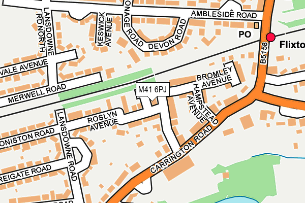 M41 6PJ map - OS OpenMap – Local (Ordnance Survey)