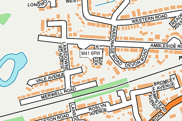 M41 6PW map - OS OpenMap – Local (Ordnance Survey)