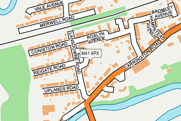 M41 6PX map - OS OpenMap – Local (Ordnance Survey)