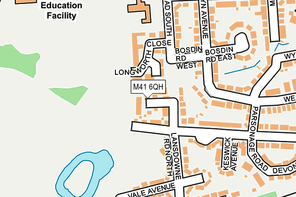 M41 6QH map - OS OpenMap – Local (Ordnance Survey)