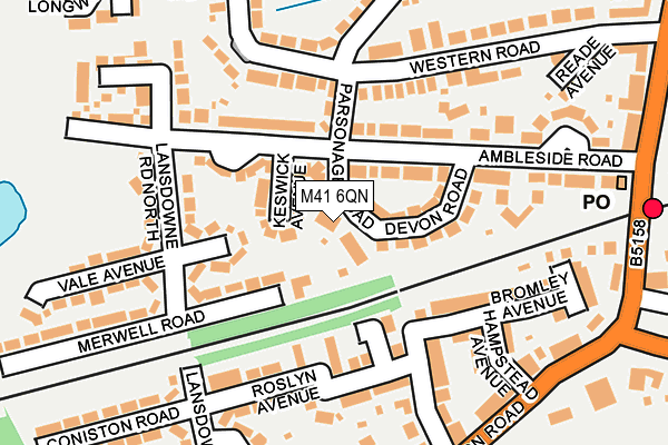 M41 6QN map - OS OpenMap – Local (Ordnance Survey)