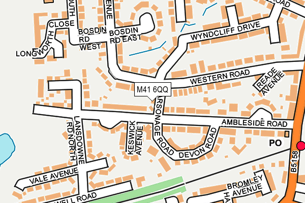 M41 6QQ map - OS OpenMap – Local (Ordnance Survey)