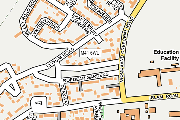 M41 6WL map - OS OpenMap – Local (Ordnance Survey)