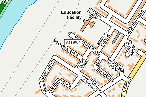 M41 6WP map - OS OpenMap – Local (Ordnance Survey)