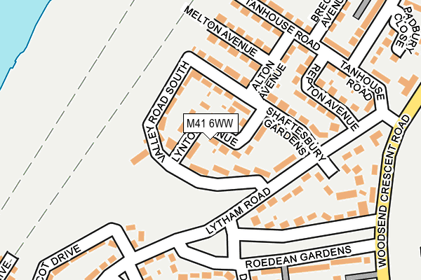 M41 6WW map - OS OpenMap – Local (Ordnance Survey)