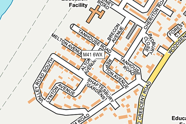 M41 6WX map - OS OpenMap – Local (Ordnance Survey)