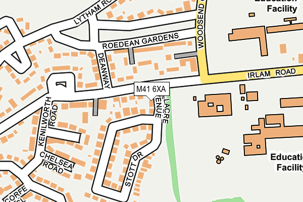 M41 6XA map - OS OpenMap – Local (Ordnance Survey)