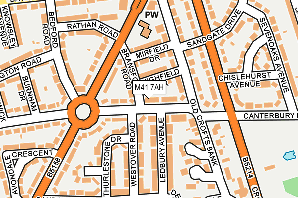 M41 7AH map - OS OpenMap – Local (Ordnance Survey)