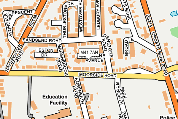 M41 7AN map - OS OpenMap – Local (Ordnance Survey)