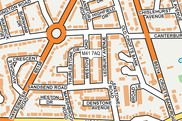 M41 7AQ map - OS OpenMap – Local (Ordnance Survey)