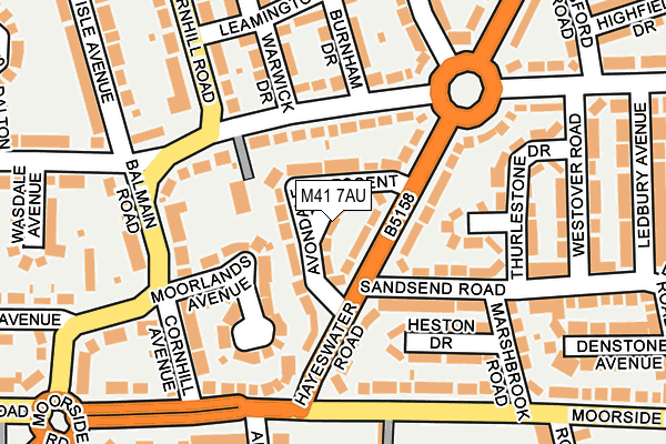 M41 7AU map - OS OpenMap – Local (Ordnance Survey)