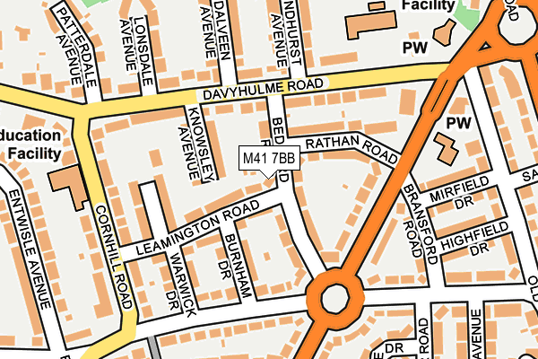 M41 7BB map - OS OpenMap – Local (Ordnance Survey)