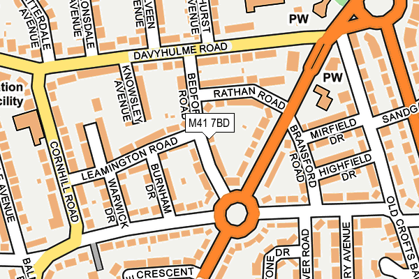 M41 7BD map - OS OpenMap – Local (Ordnance Survey)