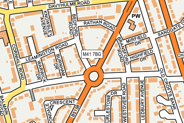 M41 7BG map - OS OpenMap – Local (Ordnance Survey)