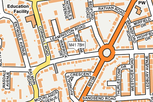 M41 7BH map - OS OpenMap – Local (Ordnance Survey)