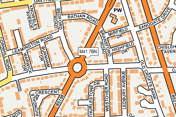 M41 7BN map - OS OpenMap – Local (Ordnance Survey)