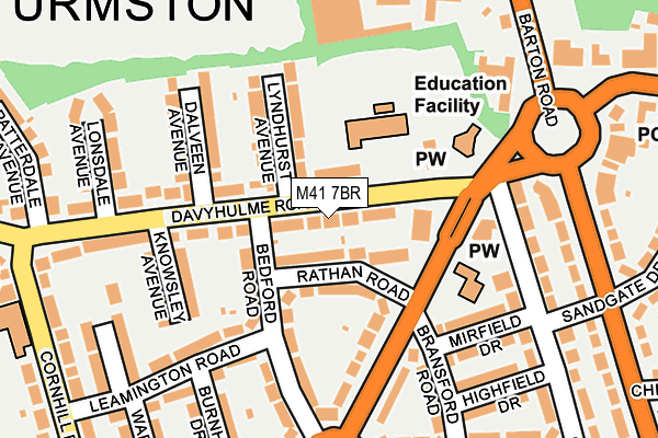 M41 7BR map - OS OpenMap – Local (Ordnance Survey)