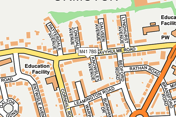 M41 7BS map - OS OpenMap – Local (Ordnance Survey)