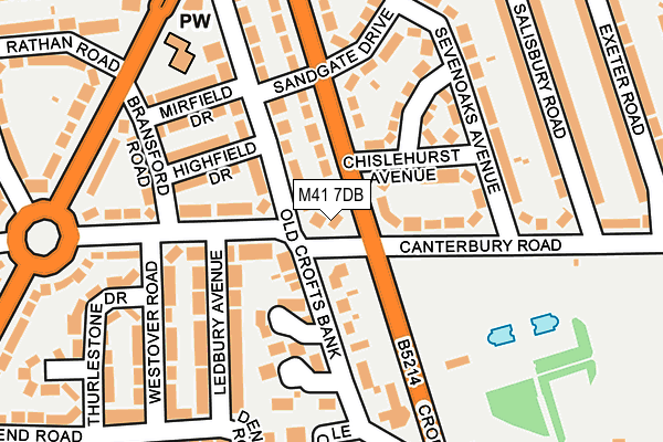 M41 7DB map - OS OpenMap – Local (Ordnance Survey)