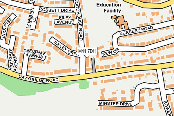 M41 7DH map - OS OpenMap – Local (Ordnance Survey)