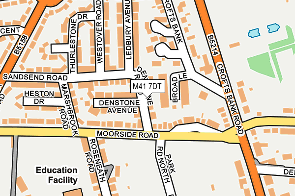 M41 7DT map - OS OpenMap – Local (Ordnance Survey)