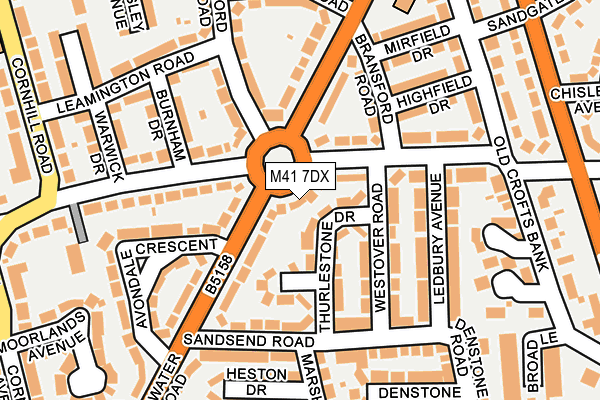 M41 7DX map - OS OpenMap – Local (Ordnance Survey)