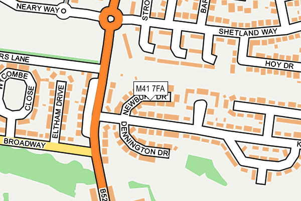 M41 7FA map - OS OpenMap – Local (Ordnance Survey)