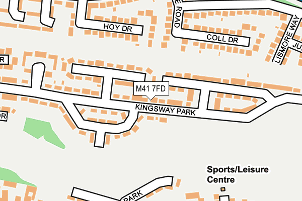 M41 7FD map - OS OpenMap – Local (Ordnance Survey)