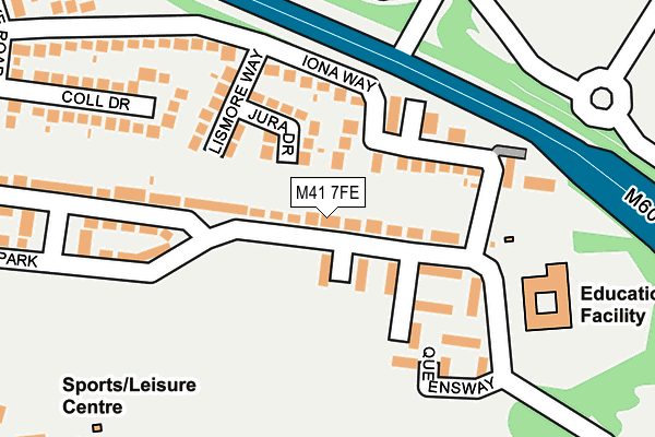 M41 7FE map - OS OpenMap – Local (Ordnance Survey)