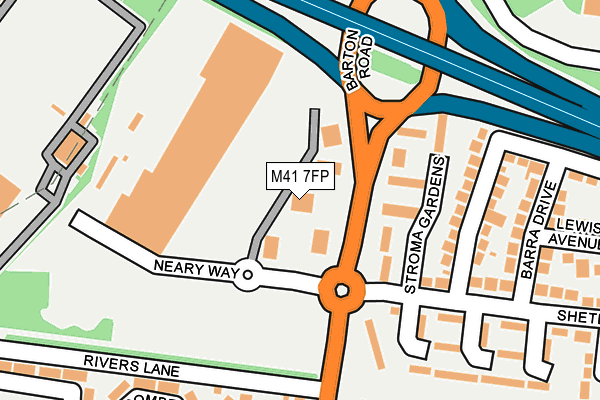 M41 7FP map - OS OpenMap – Local (Ordnance Survey)